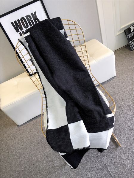 

140x170cm letter h cashmere blanket crochet soft wool shawl portable warm plaid sofa travel fleece knitted blankets towel