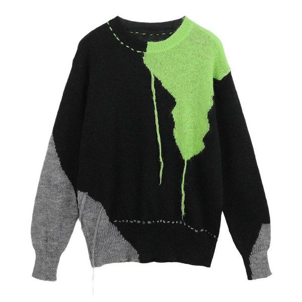 

women's sweaters vintage women sweater 2021 autumn streetwear harajuku y2k black fashion long sleeves knitted baggy female pullover, White;black