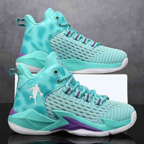 

2021 summer new boys' sports middle school children's non slip basketball shoes mesh breathable, Black