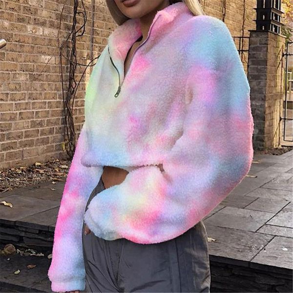 

women's hoodies & sweatshirts women long sleeve sweatshirt zipper v-neck button crop plush for teen girls oversized aesthetic sudad, Black