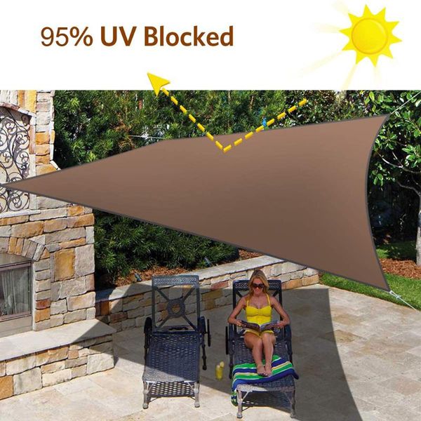 

shade sail visor sun pool cover sunscreen awnings outdoor rainproof cloth gazebo canopy300d brown right triangle