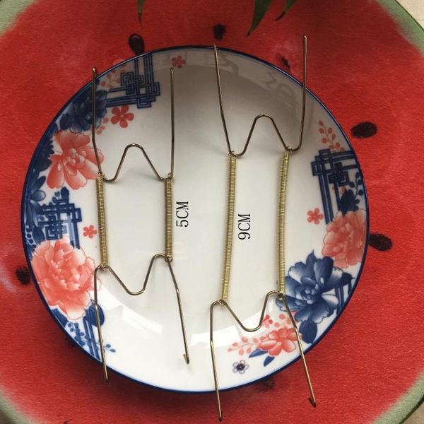 

flatware sets 4pcs plate wire spring dishes wall hang hangers holder display 8/12inch gold