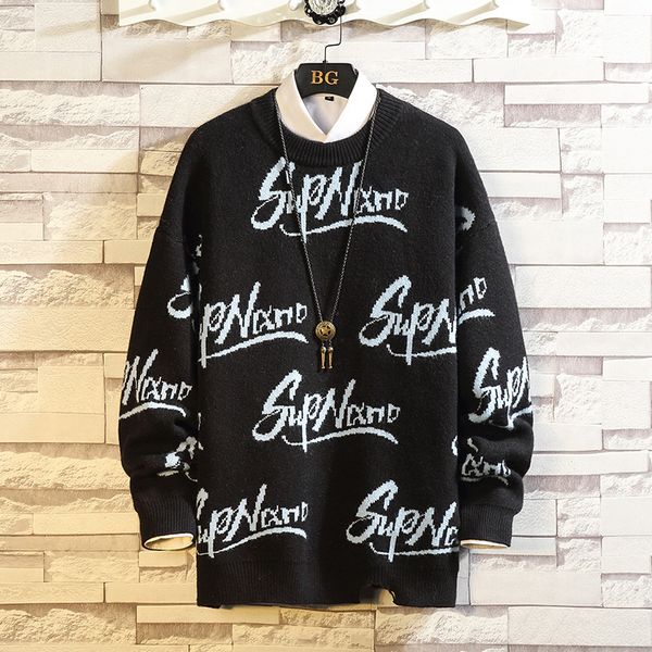 

men's jerseys print spring fall clothes 2021 pull oversize -4xl 5xl chorea casual pullovers style 1r49, White;black