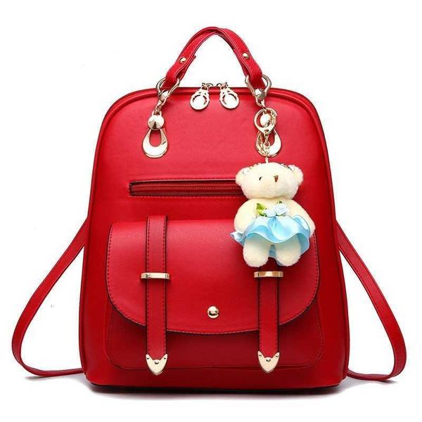 

hbp non-brand women's bag goods ins backpack schoolbag japanese and korean leisure college bear puppet pendant sport.0018