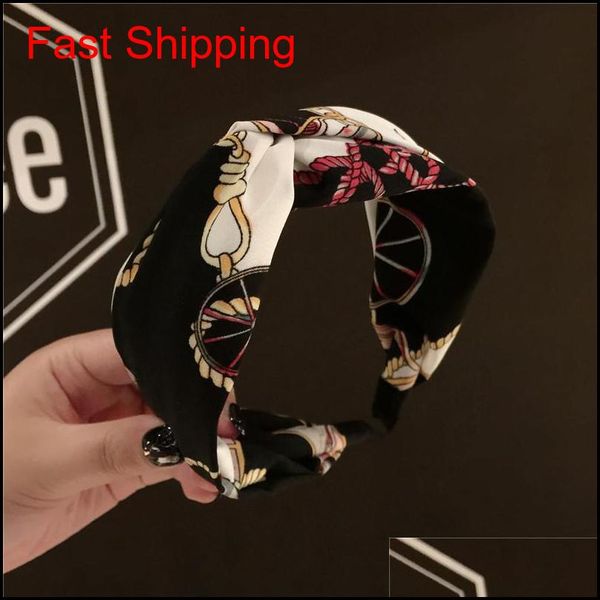 

printing headband silk fabrics cross knot headband women girls hair head hoop bands ac qylgrm lipper, Black;brown