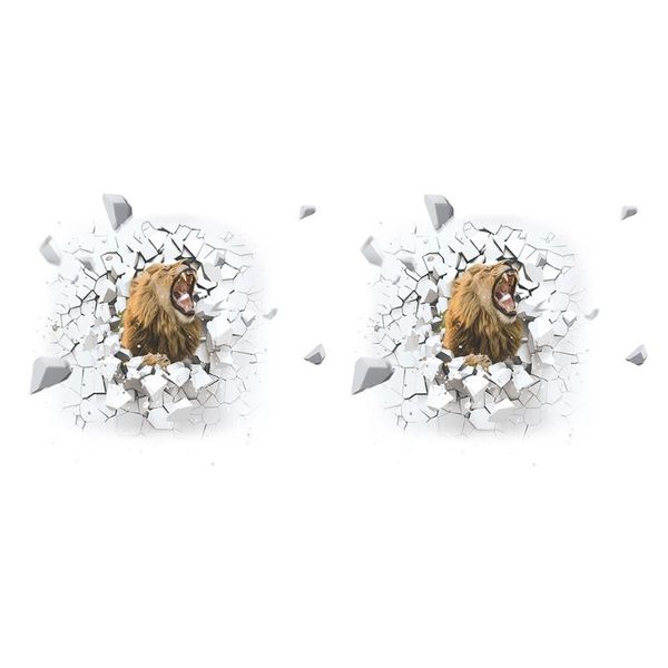 

wall stickers 2pcs 3d vivid lion sticker decorative pasting decal unique home adorn