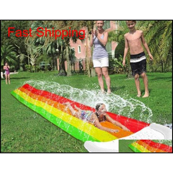 

new inflatable water slide double racer pool kids summer park backyard play fun outdoor splash qylphe dh_seller2010