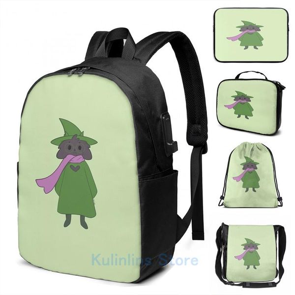 

backpack funny graphic print ralsei usb charge men school bags women bag travel laptop