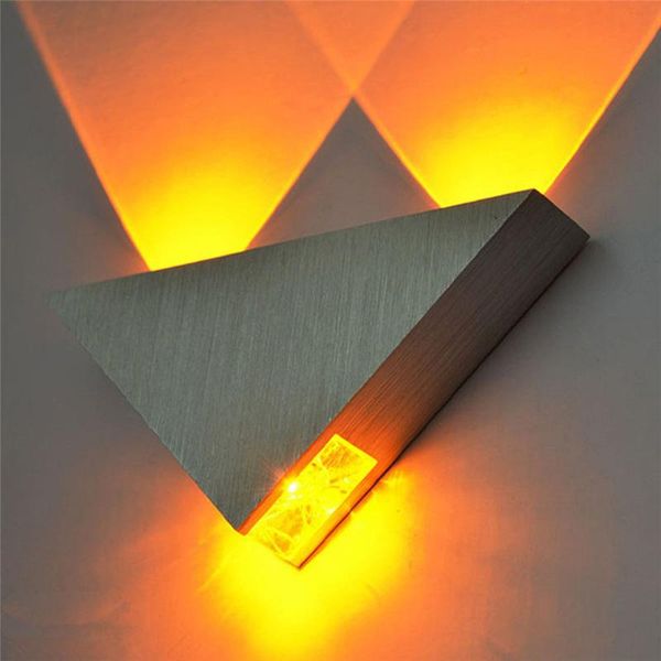 

wall lamp led 3w aluminum shell triangle light bedroom home lighting luminaire bathroom fixture modern sconce