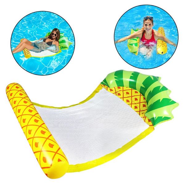 

inflatable floats & tubes pineapple floating net hammock chair swimming pool foldable bed air mattress accessories