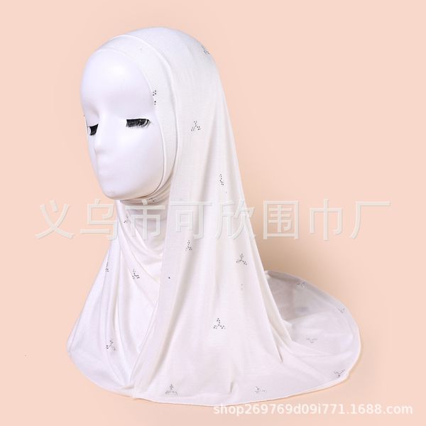 

a147 national style cap mercerized cotton solid color long monochrome headscarf, Blue;gray