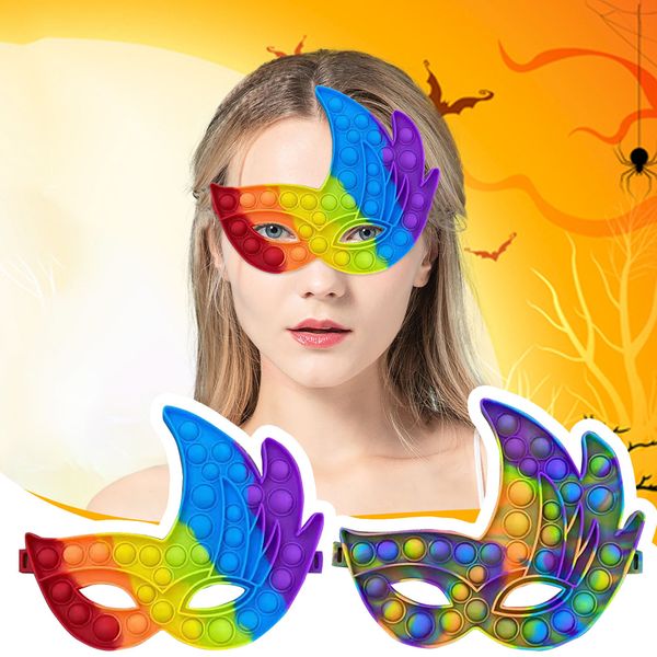 

toy rainbow deskparty mask push simple dimple fidgeting sensory relief decompression antistress squeeze toys