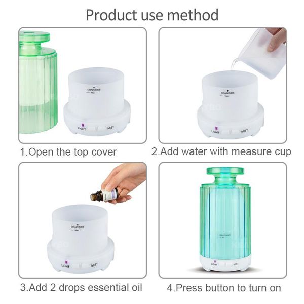 

200ml ultrasonic air humidifier with remote control electric aroma diffuser 7 soothing led lights for home humidifiers