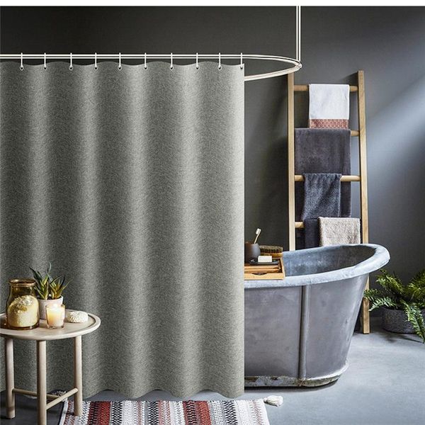 

thickened imitation linen shower curtains solid l waterproof bathroom curtain for l & home