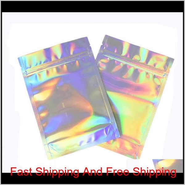 

100 pieces resealable smell proof bags foil pouch bag flat laser color packaging bag for party favor food sto sqchgk ahx7g kifd7