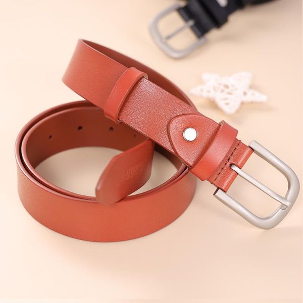 

belts women's belt casual simple thin narrow fashion retro wild female jeans pin buckle pu leather glossy, Black;brown