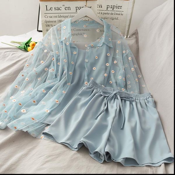 

summer women three piece sets casual linen shorts elastic waist belt wide leg pants suit set 3 piece set 2021 summer, Gray