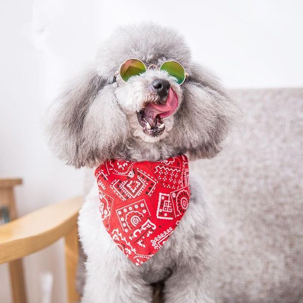 

dog apparel 6 colors cat bandana bibs scarf collar adjustable pet neckerchief waterproof saliva towel for small medium large dogs