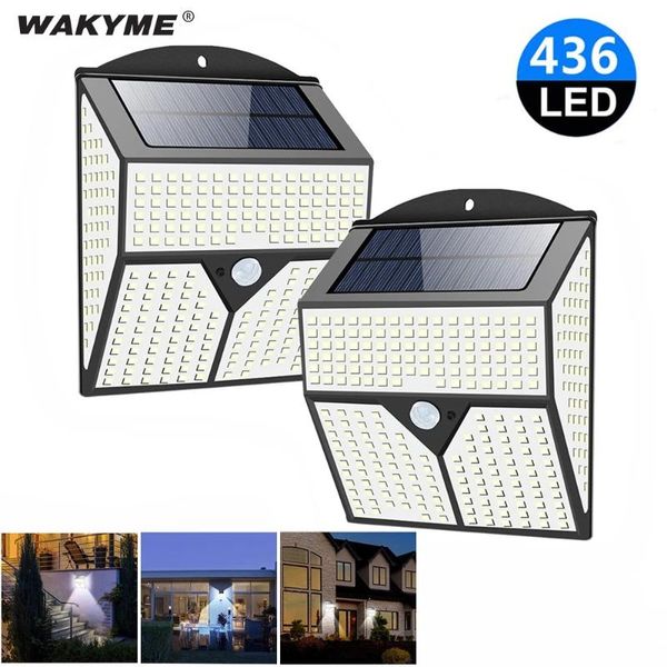 

solar lamps 436 led light outdoor wall lights pir motion sensor waterproof street lamp for pathway garden decoration lighting