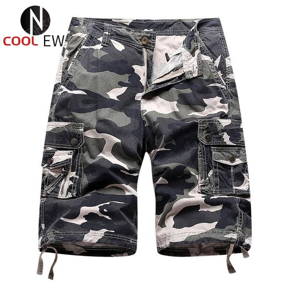 

men's shorts summer mens clothing camouflage overalls pure cotton casual large size cropped trousers wholesale foreign trade pant male, White;black