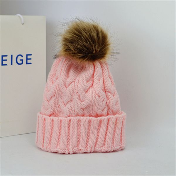 

winter wool ball cap twist wool hat double layer thickened plush warm knitted hat for men and women, Black;white