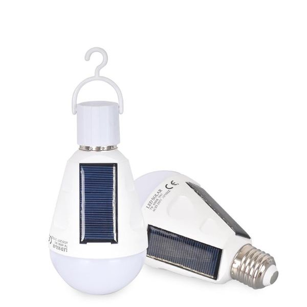 

bulbs led solar e27 bulb 7w ac85-265v dusk to dawn day and night rechargeable emergency lighting for outdoor travel camping
