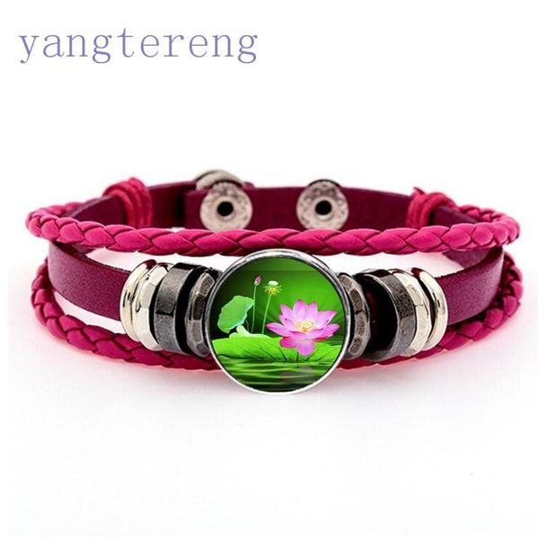 

link, chain 1pcs retro rose red leather adjustable bracelet 18mm button ~, Black