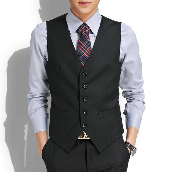 

men's vests 2021 british style vest high-quality goods cotton fashion design suit high-end business casual, Black;white