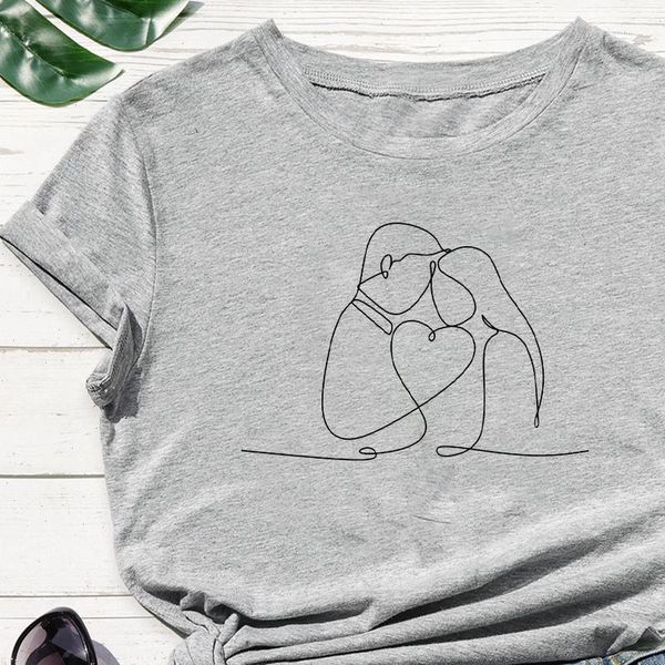 

creative a few simple paintings reflect the feelings between lovers graphic streetwear new women t shirt t shirt oversize tshirt, White