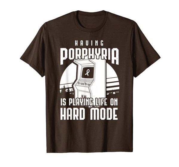

having porphyria is playing life on hard mode t-shirt, White;black