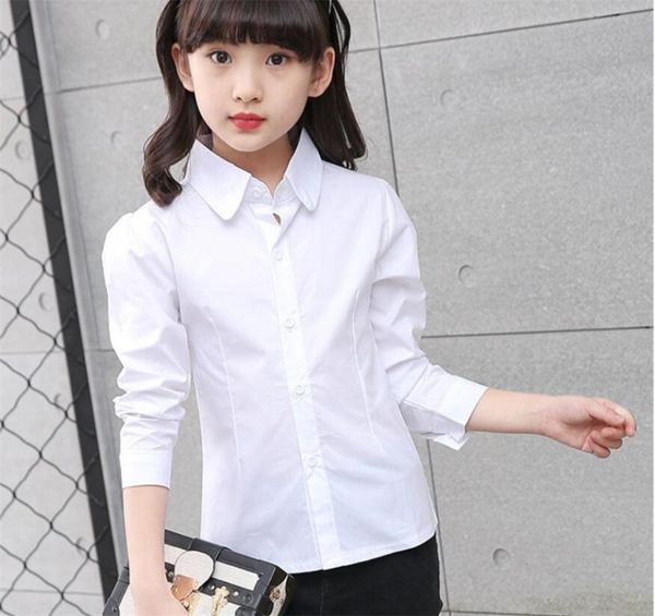 

shirts school girls formal dress blouse shirt brand fashion white student for big children performance clothing, White;black