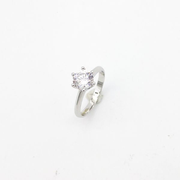 

2021 new ms 925 sterling sier classic six claw inlay rounded zircon marriage engagement ring anniversary act the role ofing is tasted m8ta, Silver