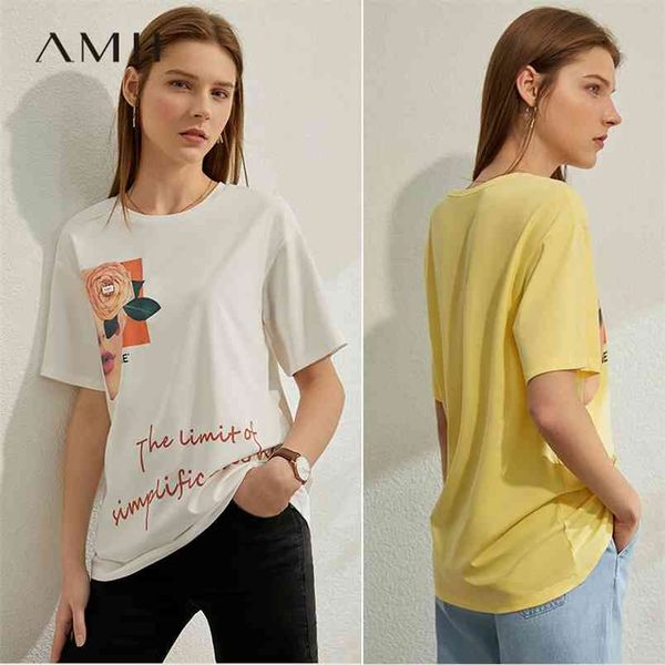 

minimalism spring summer causal floral print loose women tshirt cotton oneck fashion female 12040295 210527, White