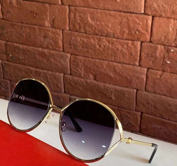 

metal gold/gold mirror sunglasses 0226 lunettes de soleil sonnenbrille gafas de sol with case box, White;black