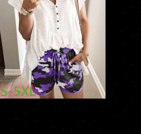 

women short summer beach fashion elastic camouflage drawstring shorts trousers lady high waist casual short for female, White;black