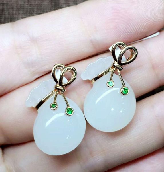 

lockets hetian baiyu 18k gold pendant authentic qinghai material, sheep fat jade, fine crystal clear white, warm h12#, Silver