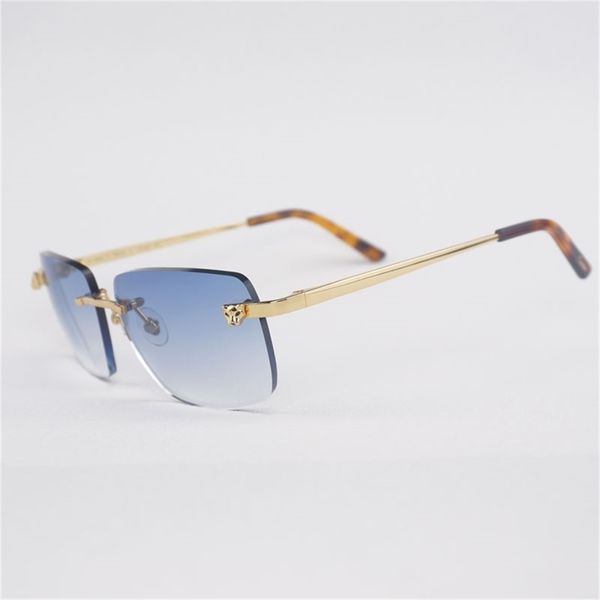 

70% off clearance online vintage rimless leopard style sunglasses men oculos shade metal frame square gafas women for beaching driving acces, White;black