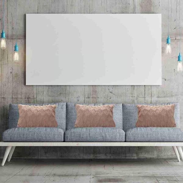 

pillow case color rhombus block plush pillowcase simple 30*50cm embroidered home sofa cushion special winter x2l7