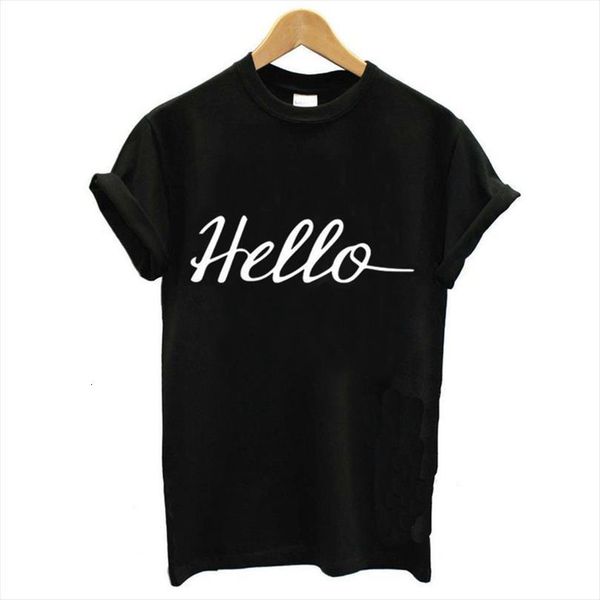

hello letter print men mens t shirts short sleeve o neck loose summer ladies tee clothes camisetas mujer, White;black
