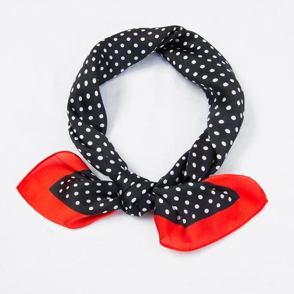 

scarves &dolphin fashion spring women square scarf 70x70cm white dot print small chiffon silky bandana bag ribbon hijab bohemia, Blue;gray