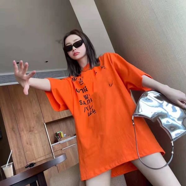 

luxury design correct version summer parisian family multilingual alphabet print short sleeve t-shirt, White