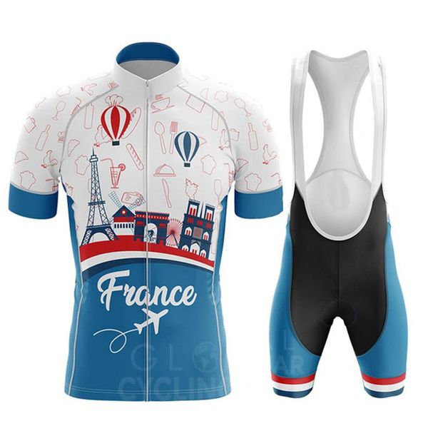 

racing sets summer maillot cyclisme homme cycling french suit 19d gel pad triathlon bike polyester uniform go pro jersey elasticity, Black;blue