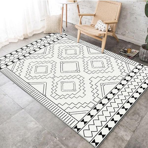 

carpets nordic style geometric 3d pattern for living room bedroom area rugs black/white table carpet mat decor coffee home floor
