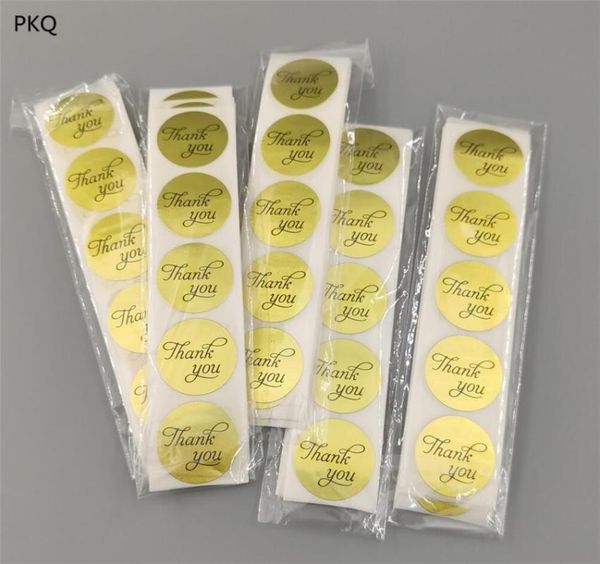 

1inch round gold "thank you" handmade stickers seal labels 100 labels stickers scrapbooking for package decoration baking box