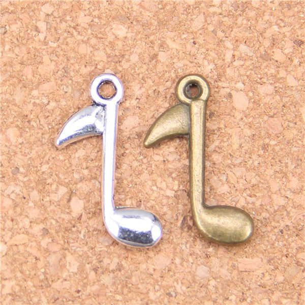 120 pz Argento Antico Placcato Bronzo Placcato nota musicale Charms Ciondolo FAI DA TE Collana Braccialetto Risultati Del Braccialetto 23*13mm