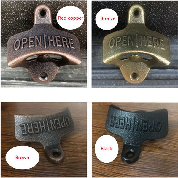 Rustic Barware: Wall-mounted Copper Bottle Opener for Beer Lovers - Retro Iron Design, Easy to Open, Perfect for Cafes and Bars
