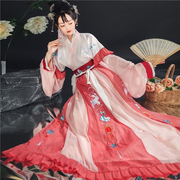 

stage wear chinese traditional hanfu costumes women ancient han dynasty dress oriental princess lady elegant tang dance, Black;red