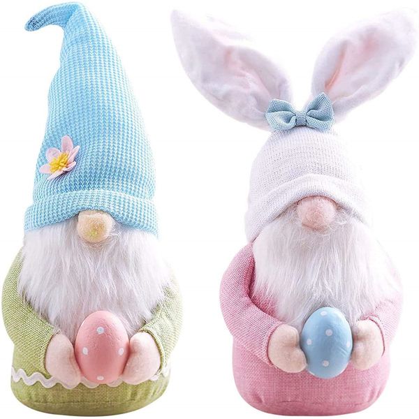 

easter gnome bunny with easter egg, handmade plush faceless ornaments holding egg indoor spring deskdecor jk2102xb