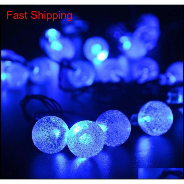 

crystal ball solar outdoor string lights, 30 led 6.5m starry waterproof christmas globe string bulb light jllqwf yy_dhhome, Silver