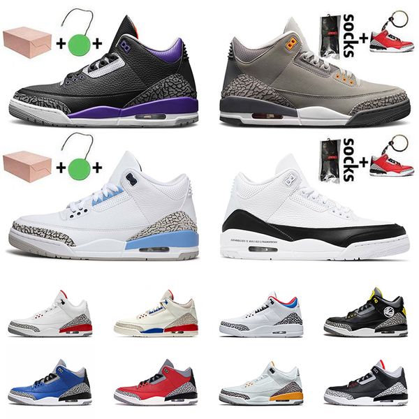 

2021 new basketball shoes with box cool grey count purple fragment retro shoes jumpman 3 3s men women trainers sneakers midnight navy unc, White;red